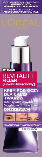 L’Oréal Dermo Revitalift Filler akių ir veido kremas - Kosmetika
