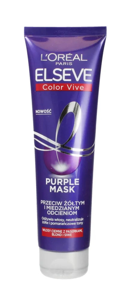 Loreal Elseve Color-Vive Violetinė plaukų kaukė prieš geltonus ir varinius atspalvius 150ml - Kosmetika