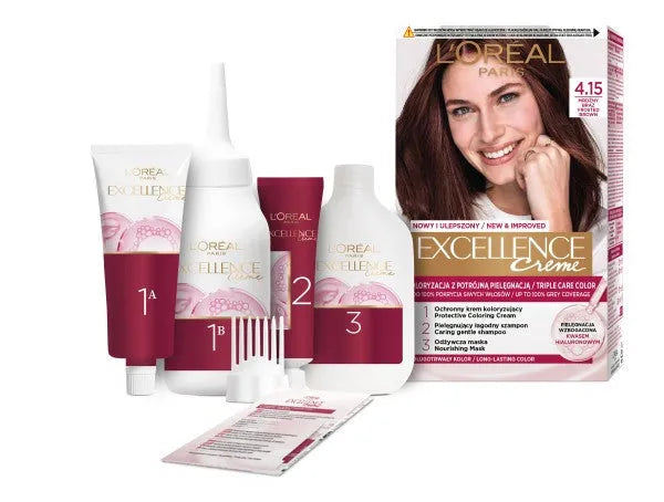 LOREAL Excellence Creme Plaukų dažai 4.15 Šaltas rudas - Kosmetika