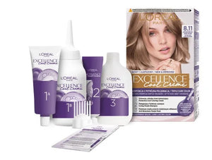 LOREAL Excellence Creme Plaukų dažai 8.11 Ultra pelenų šviesus blondinas - Kosmetika