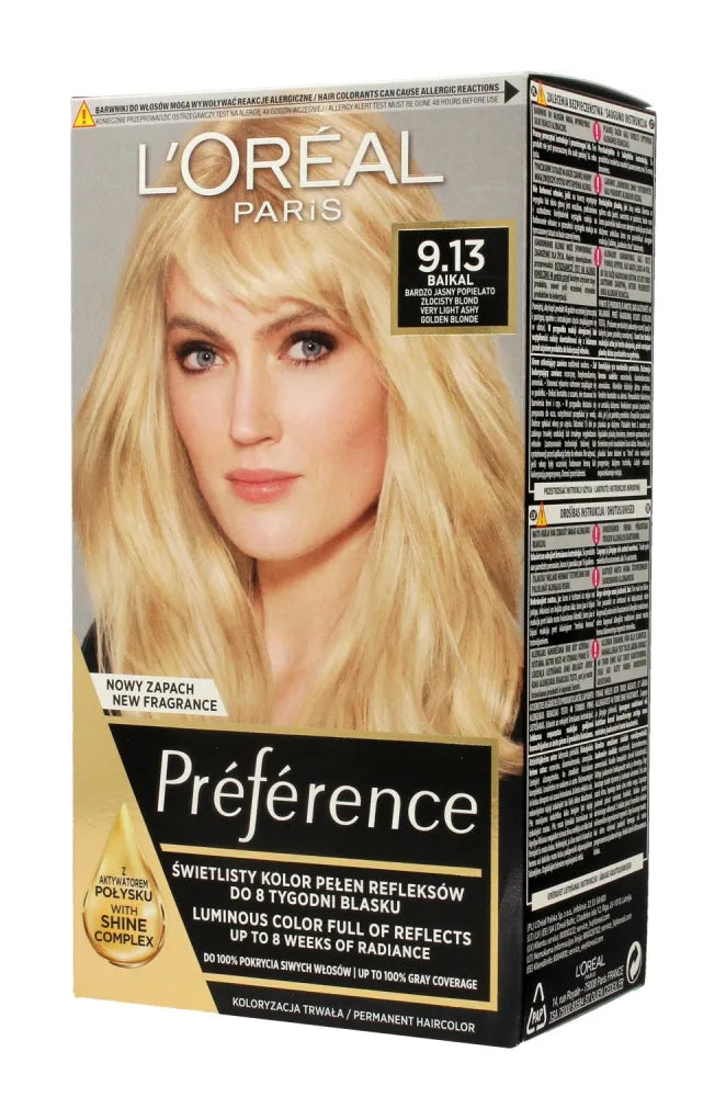 Loreal Hair Color Recital Preference M Labai šviesi pelenų auksinė blondinė - Kosmetika