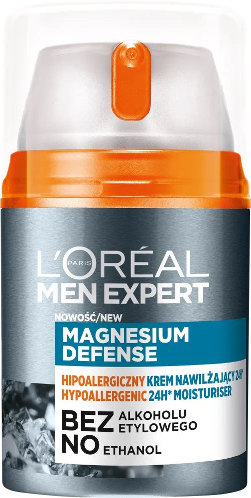 Loreal Men Expert Hipoalerginė Drėkinamoji Kremas 24H* Magnio Apsauga 50ml - Kosmetika