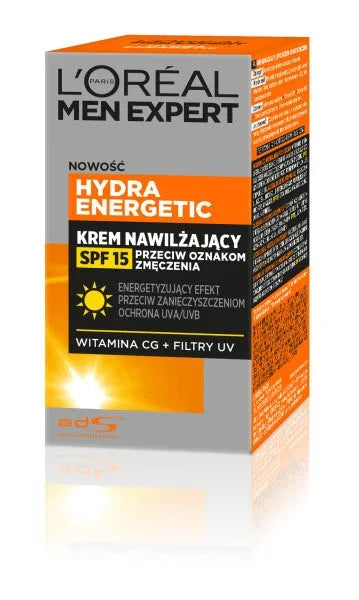 Loreal Men Expert Hydra Energetic Drėkinamasis Kremas prieš nuovargio požymius SPF15 50ml - Kosmetika