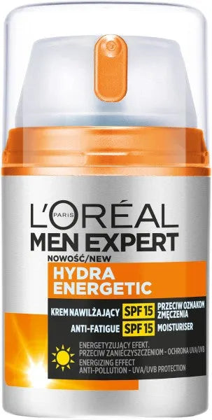 Loreal Men Expert Hydra Energetic Drėkinamasis Kremas prieš nuovargio požymius SPF15 50ml - Kosmetika