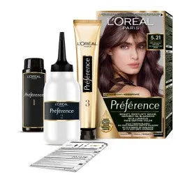 LOREAL Preference Plaukų spalva 5.21 Šaltas opalescencinis šviesiai rudas - Kosmetika