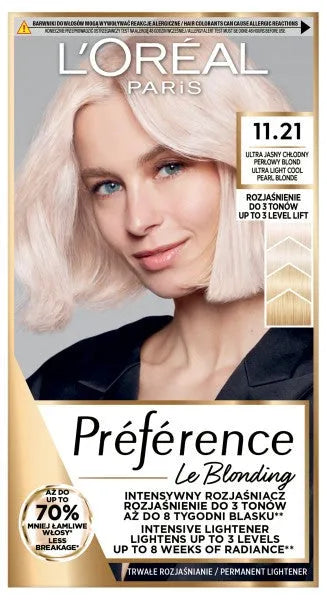 Loreal Preference Recital Hair dye 11.21 Ultra Light Cool Pearl Blonde - Kosmetika