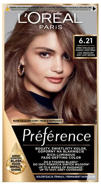 Loreal Preference Recital Hair dye 6.21 Cold Iridescent Very Light Brown - Kosmetika