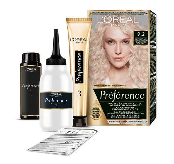 Loreal Preference Recital Plaukų dažai 9.2 Labai šviesus smėlio-perlo blondinas - Kosmetika
