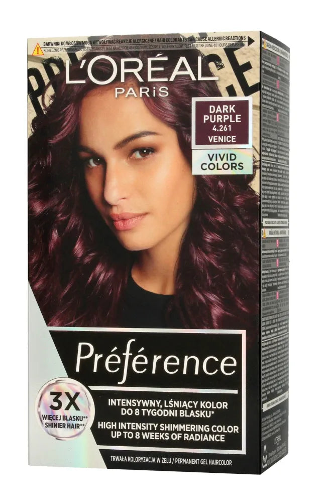 Loreal Preference Vivid Colors Plaukų dažai Nr. 4.261 Tamsiai violetinė (Venecija) 1op. - Kosmetika