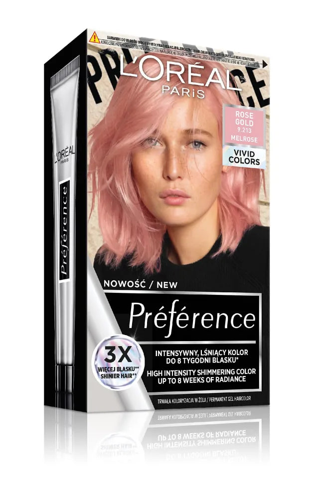 LOREAL PREFERENCE VIVIDS 9.213 Rožinis auksas& - Kosmetika