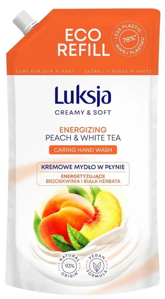 Luksja Creamy & Soft Energizing Liquid Soap Persikas ir Baltieji Arbatos 900ml - atsargos - Kosmetika