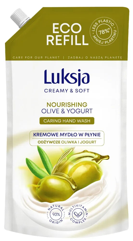 Luksja Creamy & Soft Maistingas Kremas Skystas Muilas su Alyvuogėmis ir Jogurtu 900ml - atsargos - Kosmetika