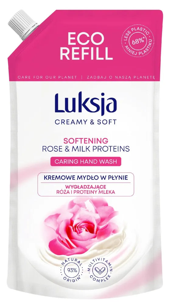 Luksja Creamy & Soft Smoothing Liquid Soap Rožė ir Pieno Baltymai 400ml - atsargos - Kosmetika