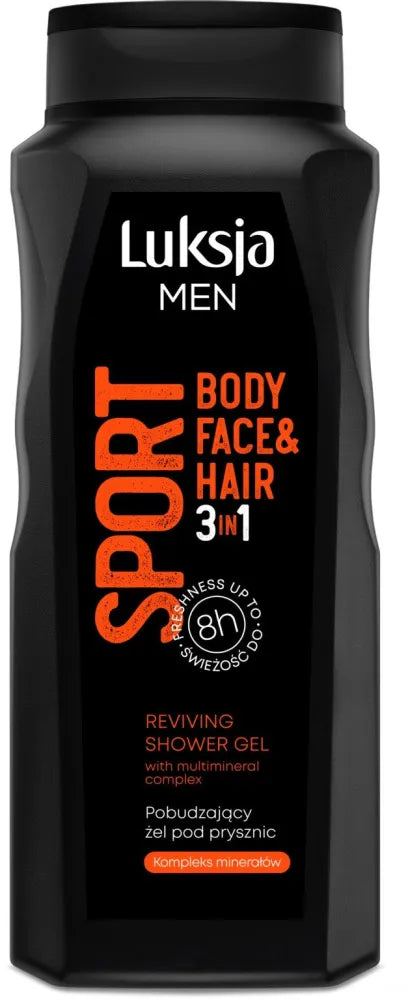 Luksja Men Stimuliuojantis Dušo Gelis 3in1 Sportui 500ml - Kosmetika