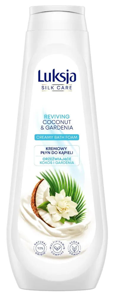 Luksja Silk Care Creamy Bath Liquid - Atgaivinantis Kokosų ir Gardenijų 900ml - Kosmetika