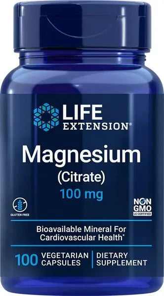 Magnesium (Citrate) 100mg - 100 vcaps - Life Extension - Papildai