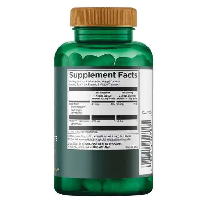 Magnesium L-Threonate - Magtein - N90 - Swanson - Papildai