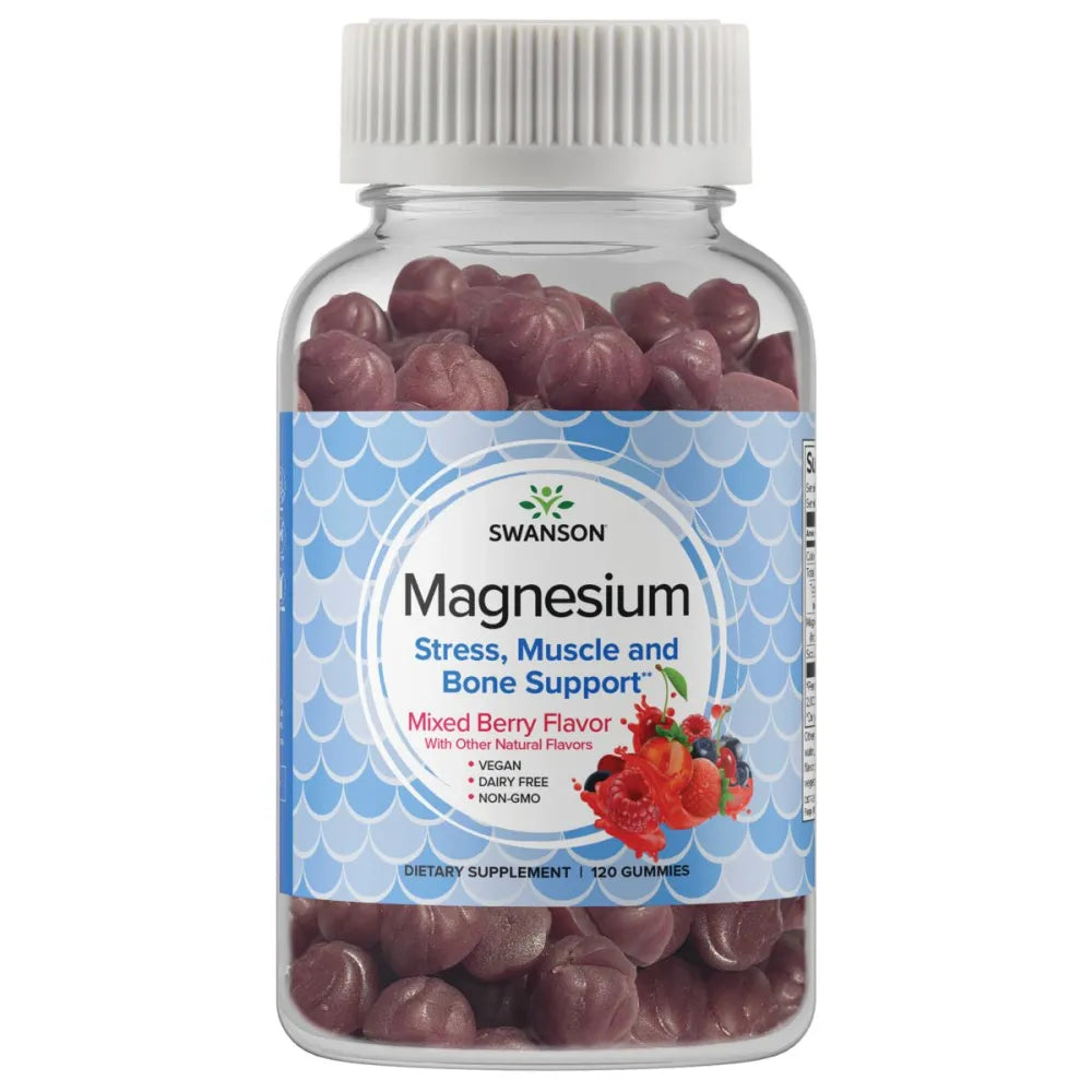 Magnesium - Mixed Berry 100mg 120 Gummies - Swanson - Papildai