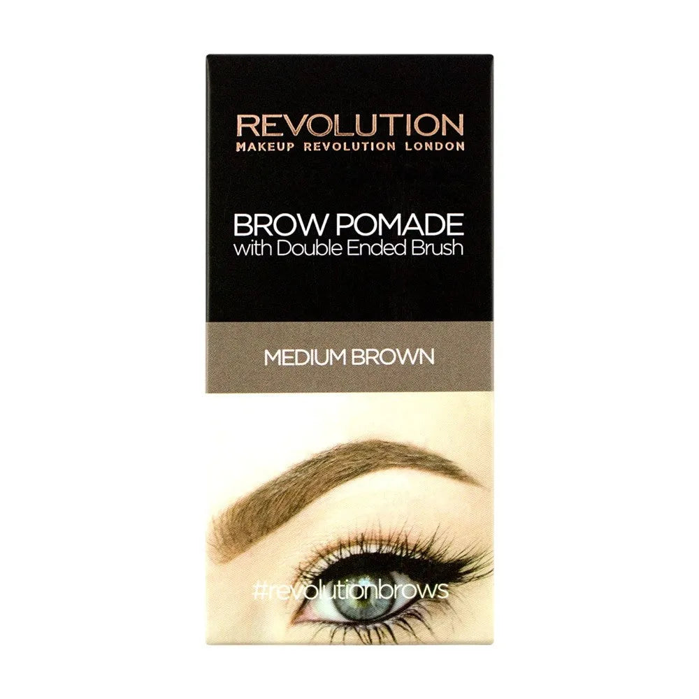 Makeup Revolution Brow Pomade Vidutinė Ruda 1 vnt. - Kosmetika