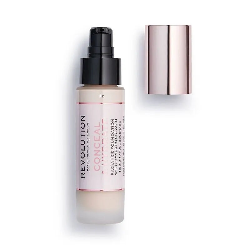 Makeup Revolution Conceal & Hydrate Foundation Drėkinamoji Fondas Nr. F2 23ml - Kosmetika