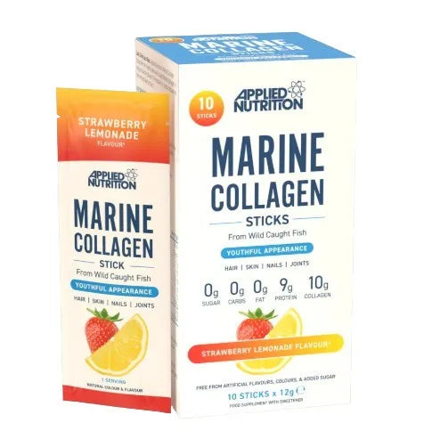 Marine Collagen Sticks Strawberry Lemonade - 10 x 12g - Applied Nutrition - Sporto papildai