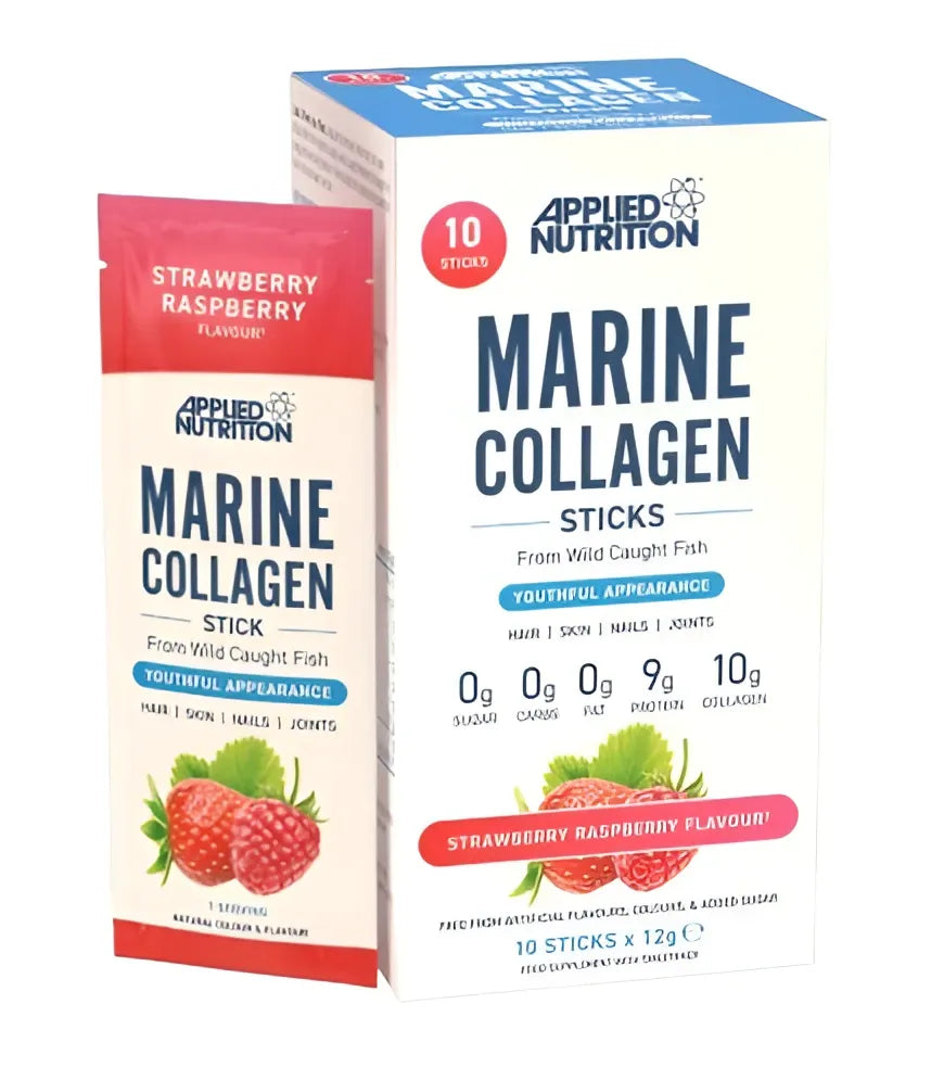 Marine Collagen Sticks Strawberry Raspberry - 10 x 12g - Applied Nutrition - Sporto papildai