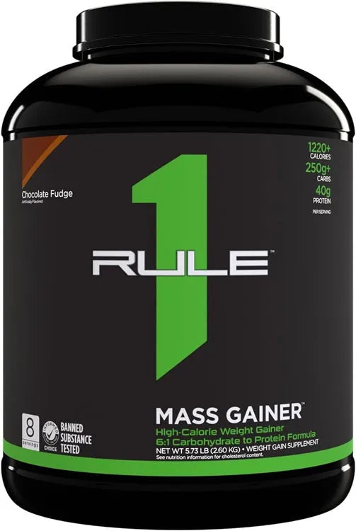 Mass Gainer Chocolate Fudge - 2600g - Rule One - Sporto papildai