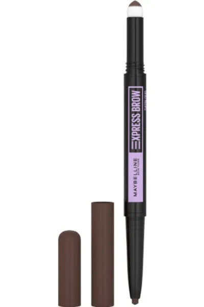 MAYBELLINE Express Brow Satin Duo dvipusis antakių pieštukas Nr. 04 Tamsiai rudas 1 vnt. - Kosmetika
