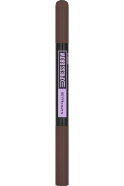 MAYBELLINE Express Brow Satin Duo dvipusis antakių pieštukas Nr. 04 Tamsiai rudas 1 vnt. - Kosmetika