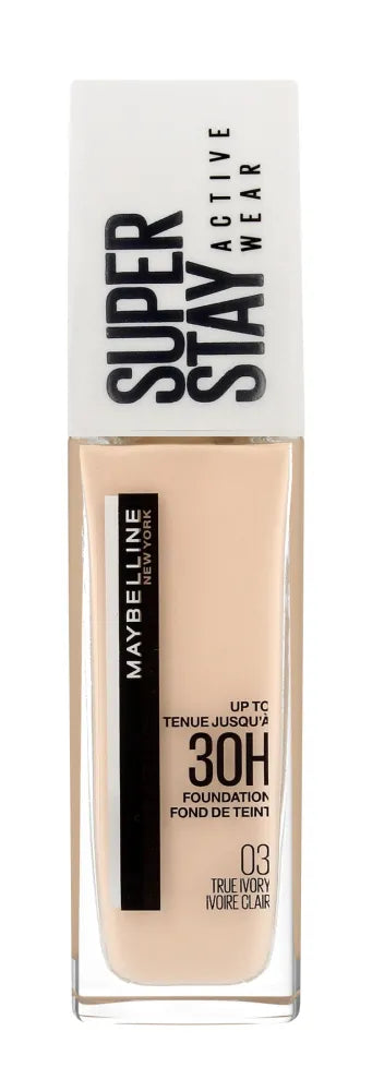 Maybelline Super Stay Active Wear 30H Ilgalaikė Fondas Nr. 03 True Ivory 30ml - Kosmetika