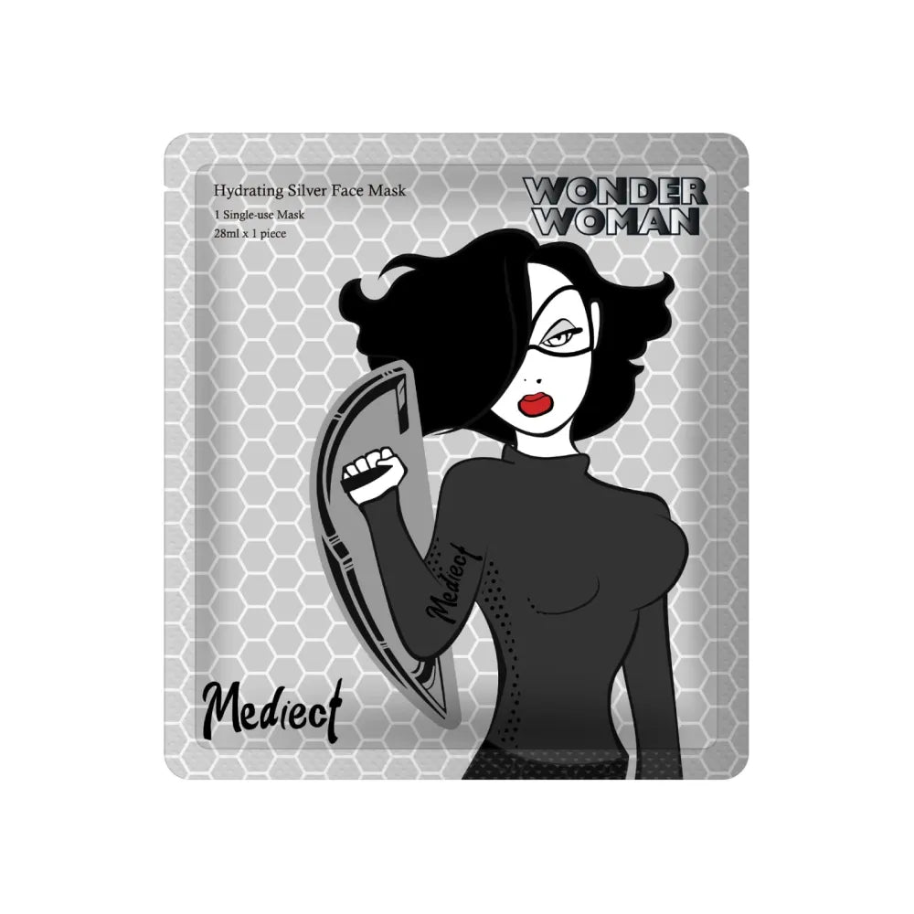 MEDIECT Mask Wonder Woman Drėkinanti Sidabrinė Veido 30ml. - Kosmetika