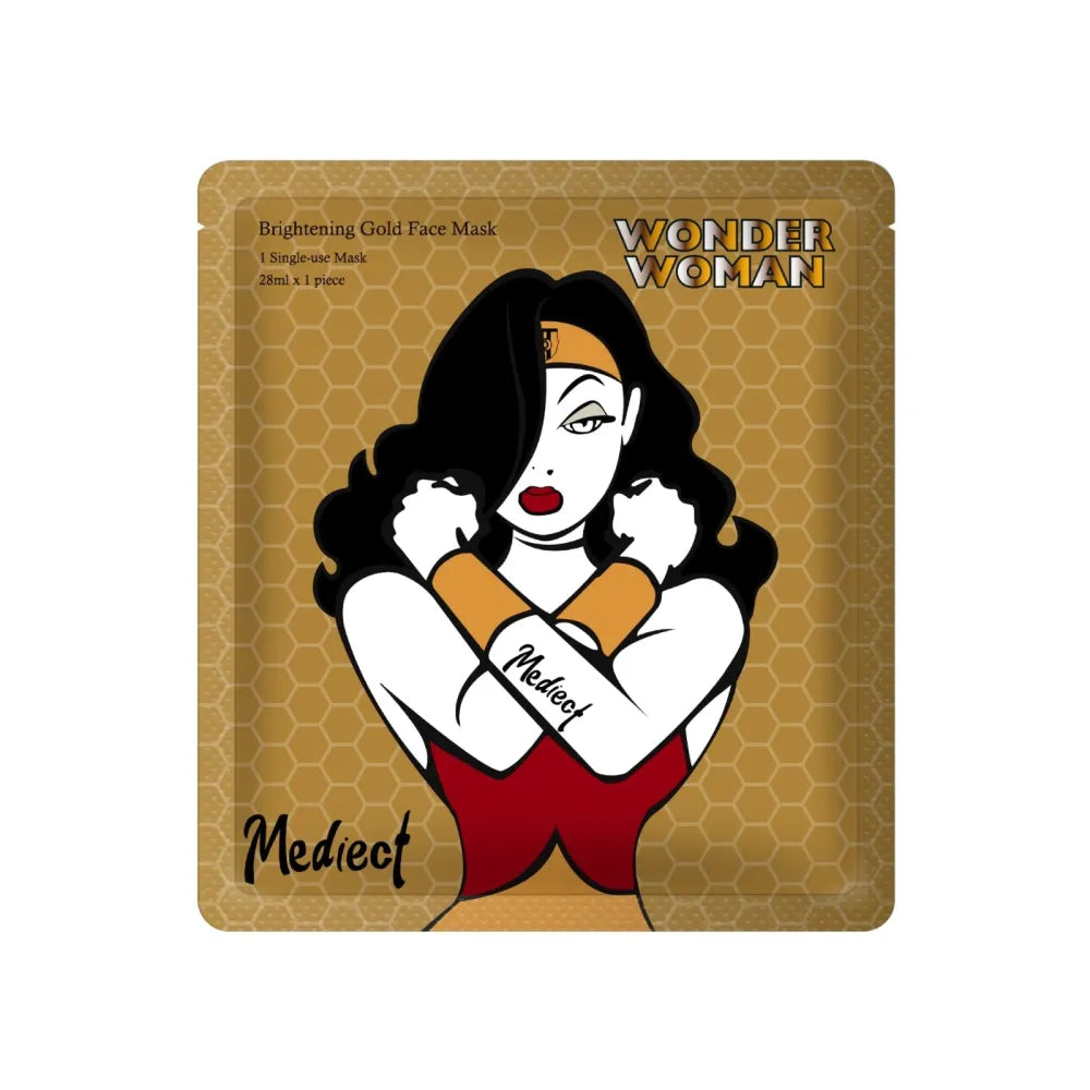 MEDIECT Mask Wonder Woman Šviesinantis Auksinis Veido 30ml. - Kosmetika