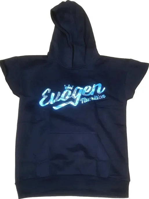 Men’s Cap Sleeve Hoodie Blue Camo Script - Size XL - Evogen - Sporto papildai