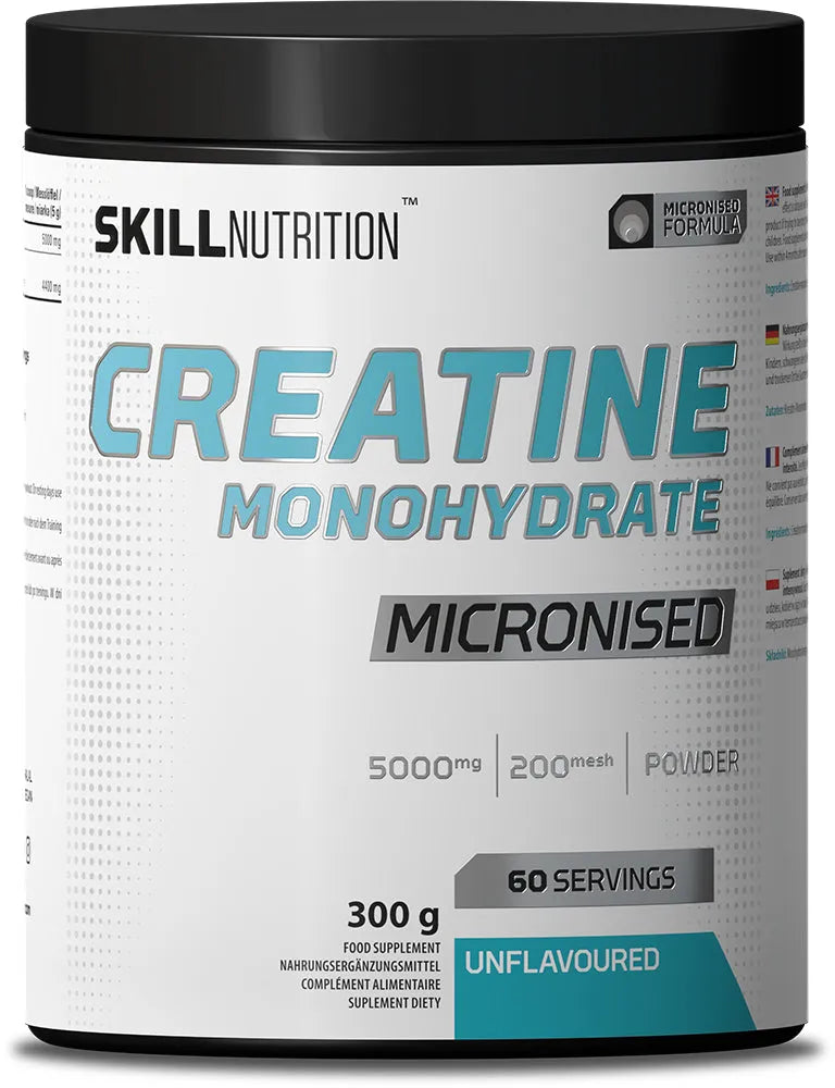 Micronised Creatine Monohydrate Unflavoured - 300g - Skill Nutrition - Sporto papildai