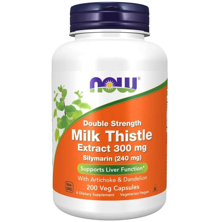 Milk Thistle Extract with Artichoke & Dandelion 300mg Double Strength - 200 vcaps - NOW Foods - Papildai