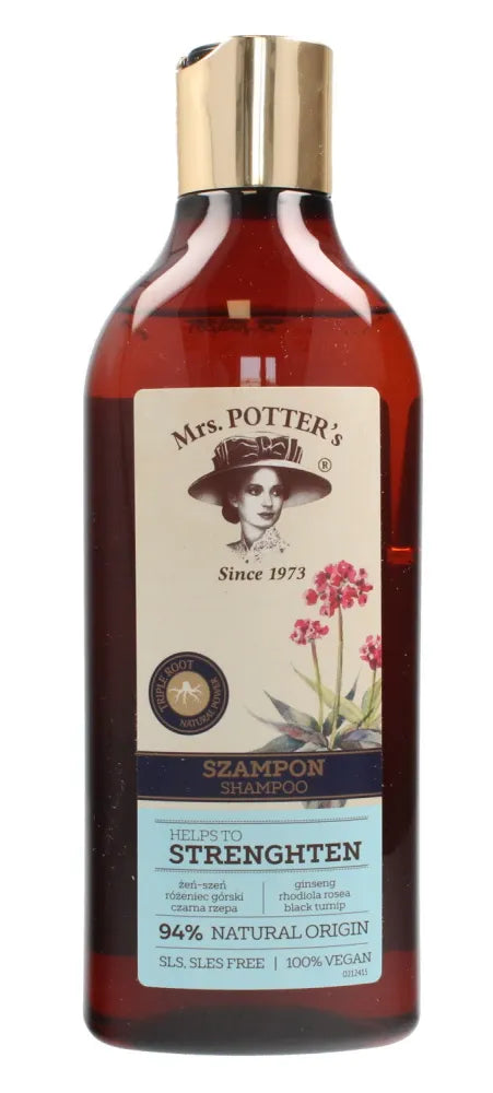 Mrs Potters Triple Root šampūnas ploniems plaukams stiprinimui 390ml - Kosmetika