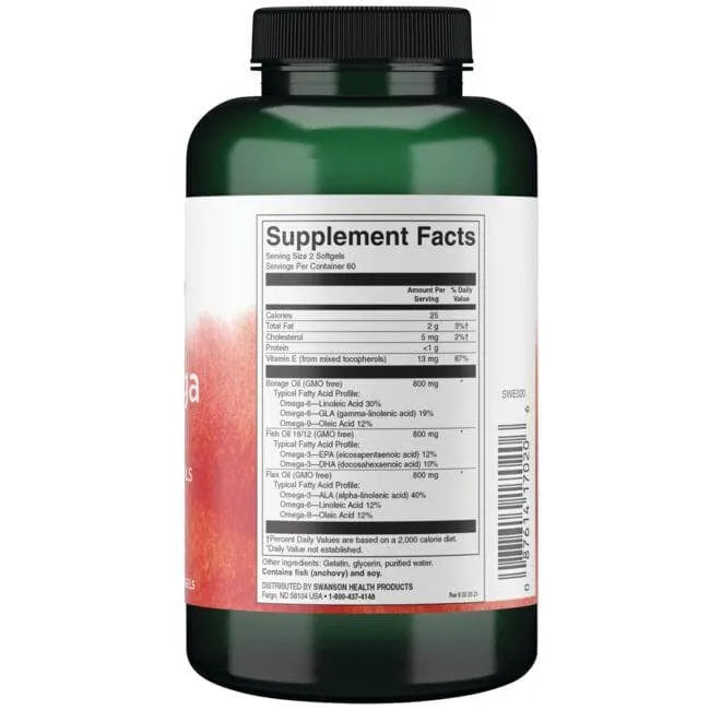 MultiOmega 3-6-9 Flax Borage & Fish Oils - N120 - Swanson - Papildai