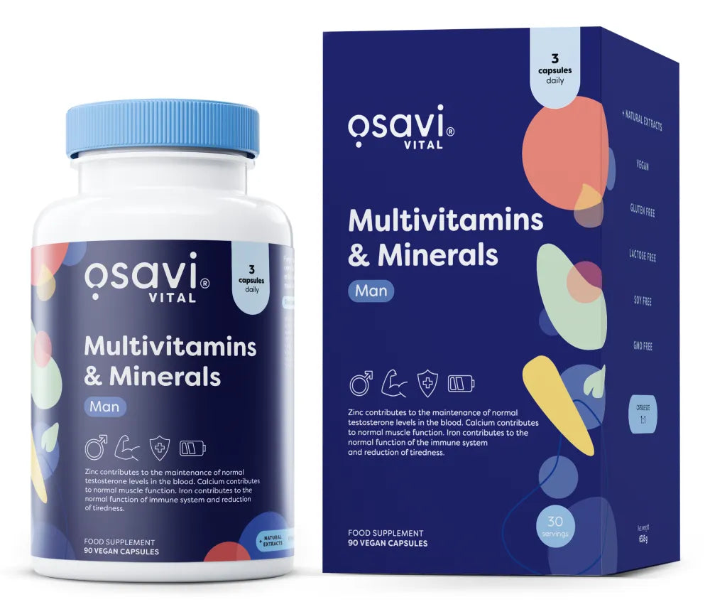 Multivitamins & Minerals Man - 90 vegan caps - Osavi - Papildai
