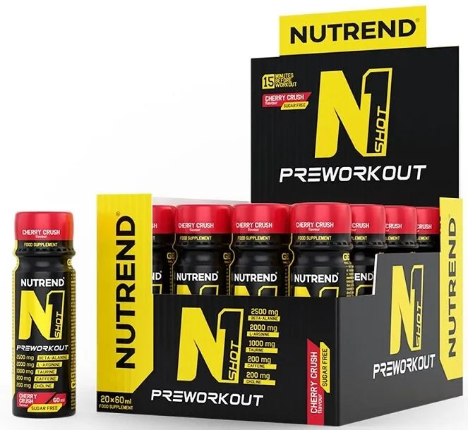 N1 Shot Cherry Crush - 20 x 60 ml - Nutrend - Sporto papildai