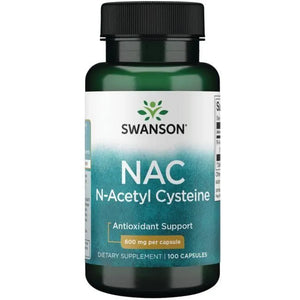 NAC N-Acetyl Cysteine - Kvėpavimo sistemai - 600 mg - N100 - Acetilcisteinas - Swanson - Papildai