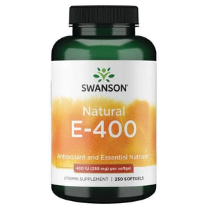 Natural E-400 - Vitaminai - 400 IU - 268 mg - N250 - Swanson - Papildai