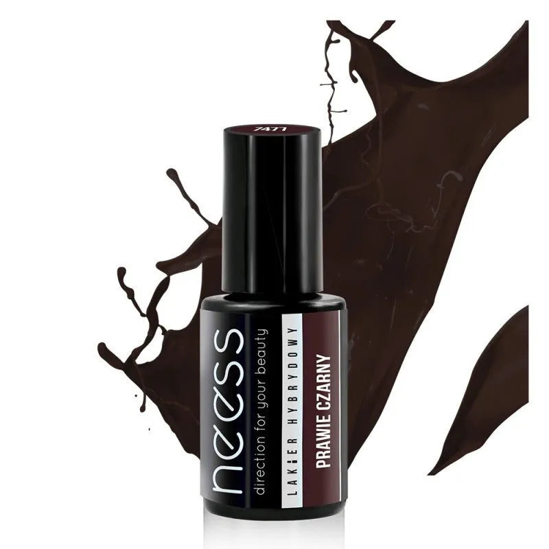 NEESS Hybrid Rubber Lacquer 7477 Almost Black 4ml - Kosmetika