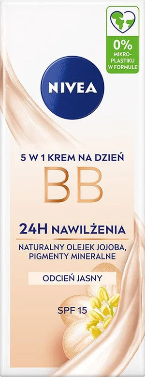 NIVEA 24H Hydration BB Cream 5in1 Day - light shade 50 ml - Kosmetika