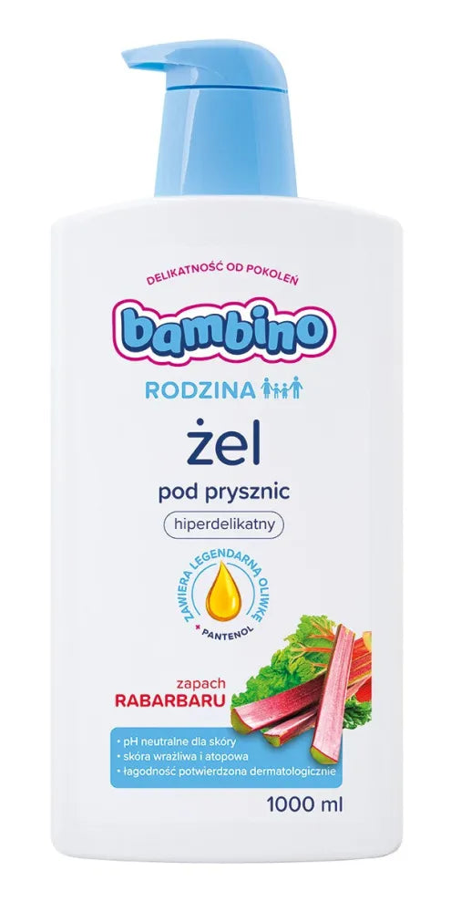 NIVEA BAMBINO FAMILY Gel 1000ml po dušu rabarbaras - Kosmetika