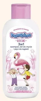 NIVEA Bambino Kids 3-in-1 Shampoo Shower Gel and Bath Liquid - Flamingo 400ml - Vaikui ir mamai