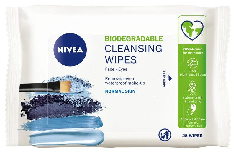 Nivea Biodegradable Makeup Remover Wipes 3in1 - normal skin 1op.-25pcs - Kosmetika