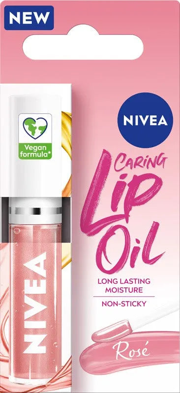 Nivea Caring Lip Oil Moisturizing Rose 5.5ml - Kosmetika