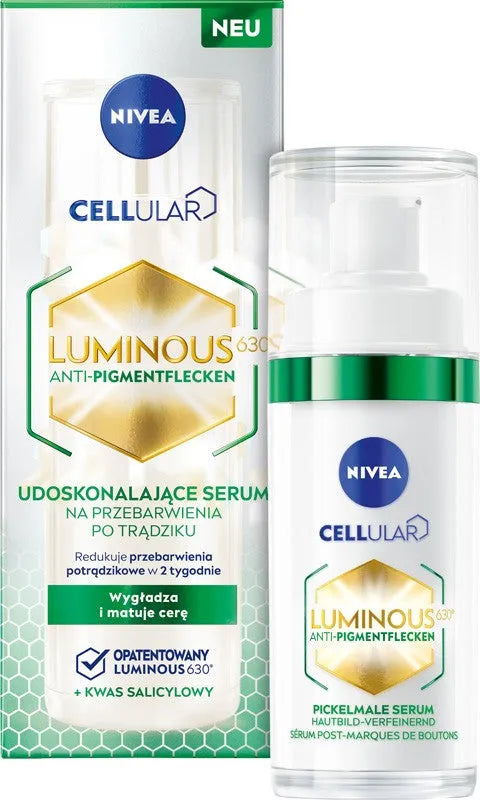NIVEA Cellular Luminous630 tobulinantis serumas nuo spuogų paliktų dėmių 30 ml - Kosmetika