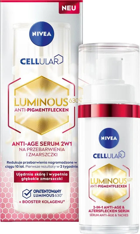 NIVEA Cellular Luminous630** veido serumas 2 viename - 30 ml - Kosmetika