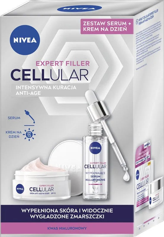 NIVEA Duo Expert Filler Dieninis kremas + serumas rinkinys - Kosmetika